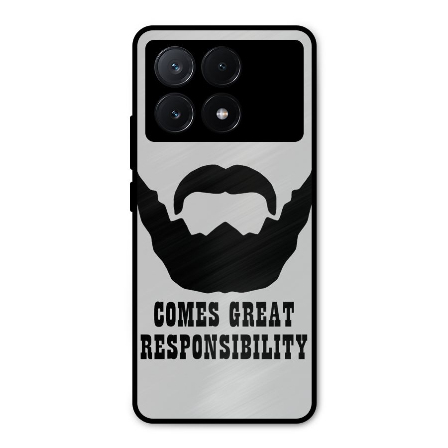 Great Beard Great Responsibility Metal Back Case for Poco X6 Pro