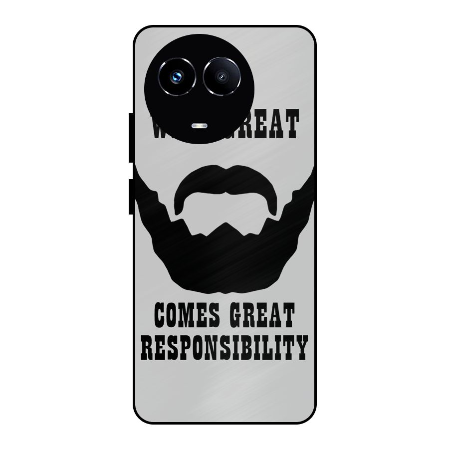 Great Beard Great Responsibility Metal Back Case for Realme 11X