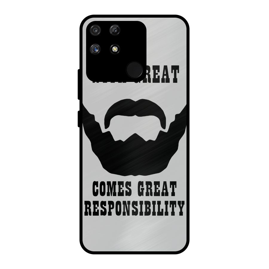 Great Beard Great Responsibility Metal Back Case for Realme Narzo 50A