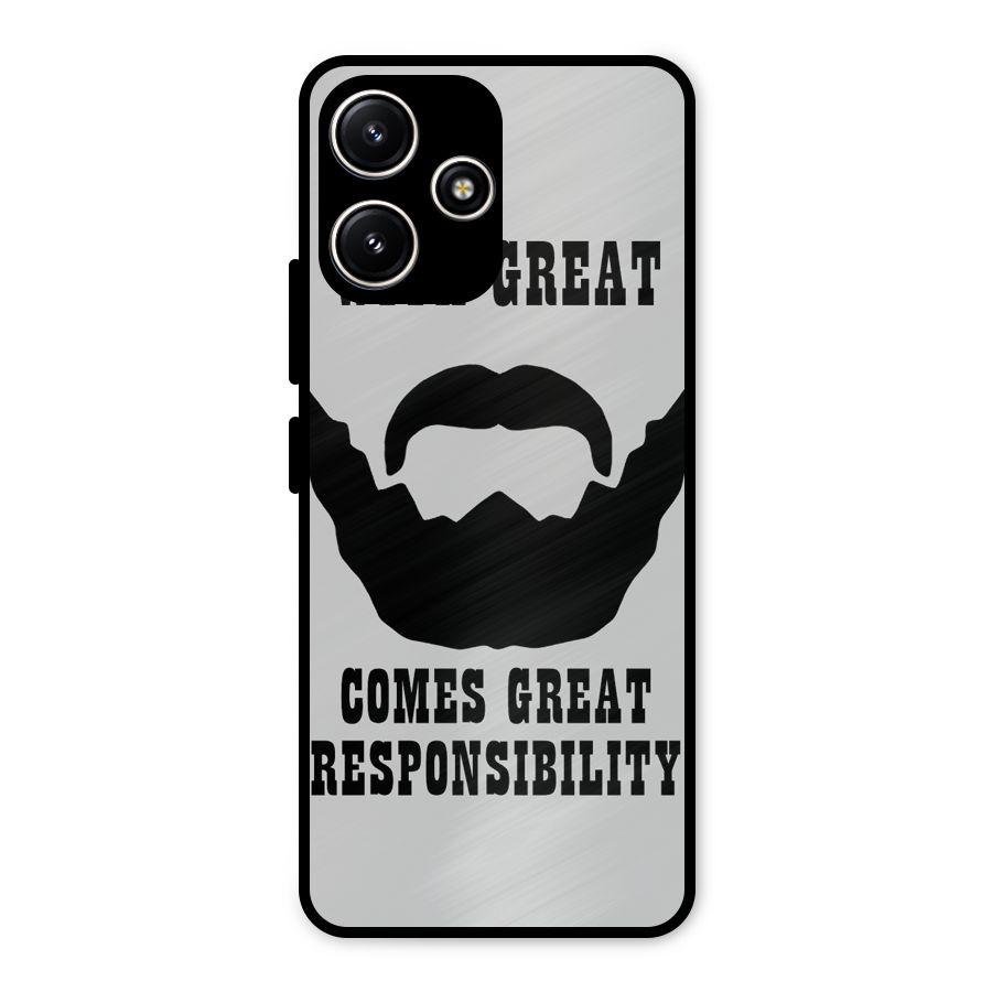 Great Beard Great Responsibility Metal Back Case for Redmi 12 5G