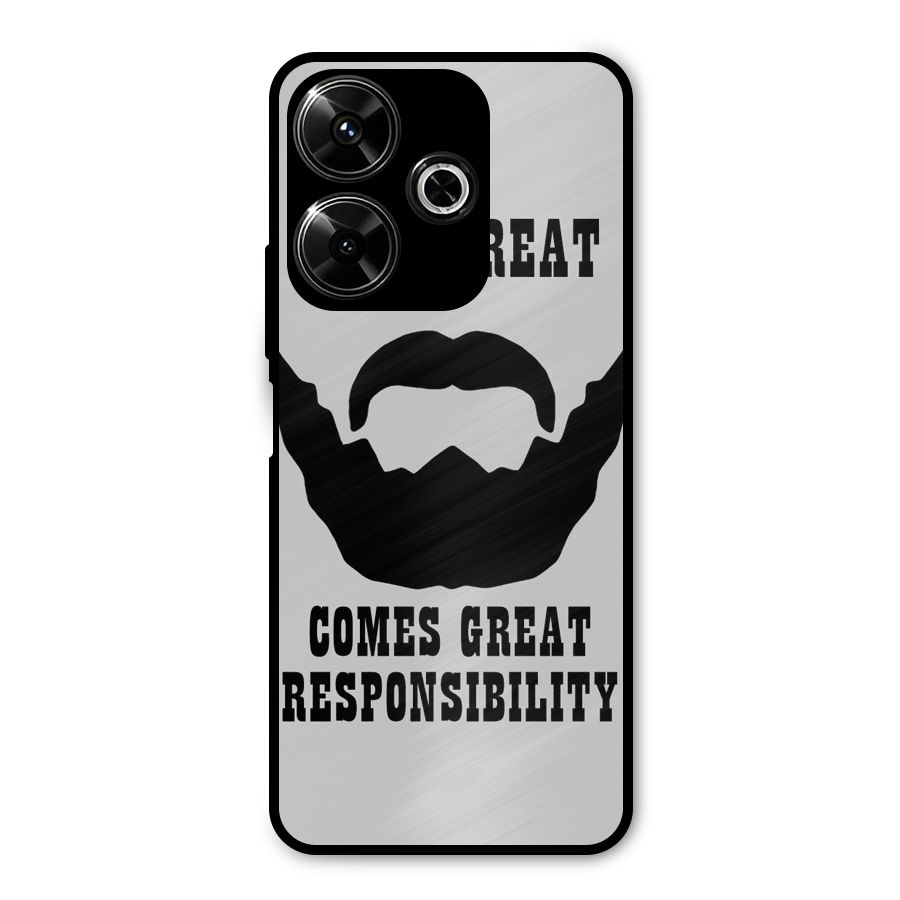 Great Beard Great Responsibility Metal Back Case for Redmi 13 5G