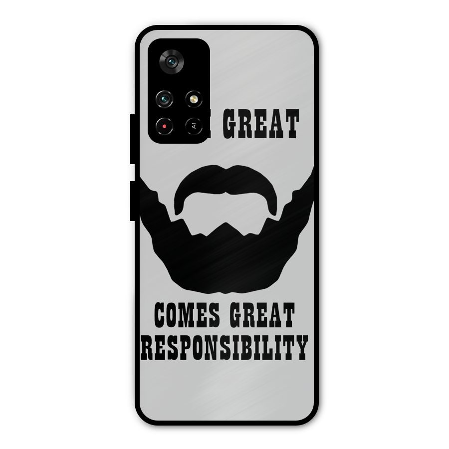 Great Beard Great Responsibility Metal Back Case for Redmi Note 11T 5G