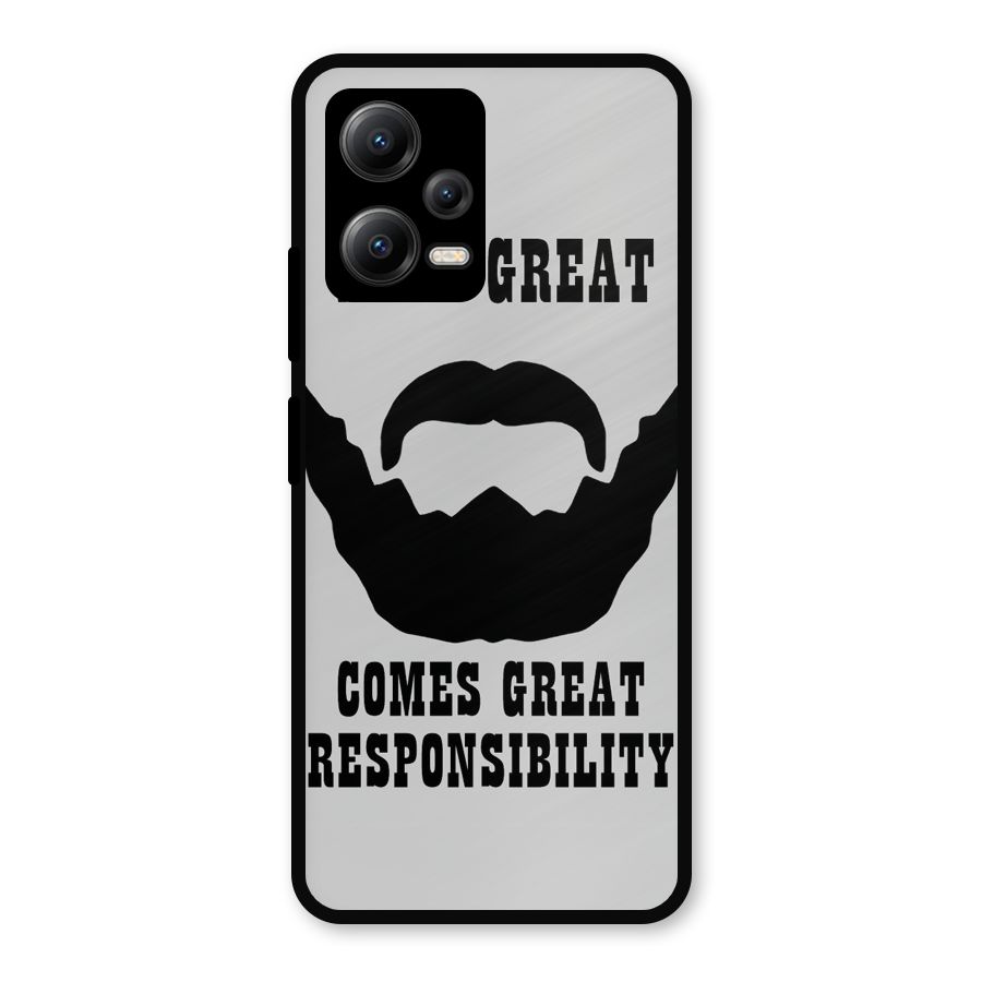 Great Beard Great Responsibility Metal Back Case for Redmi Note 12 5G