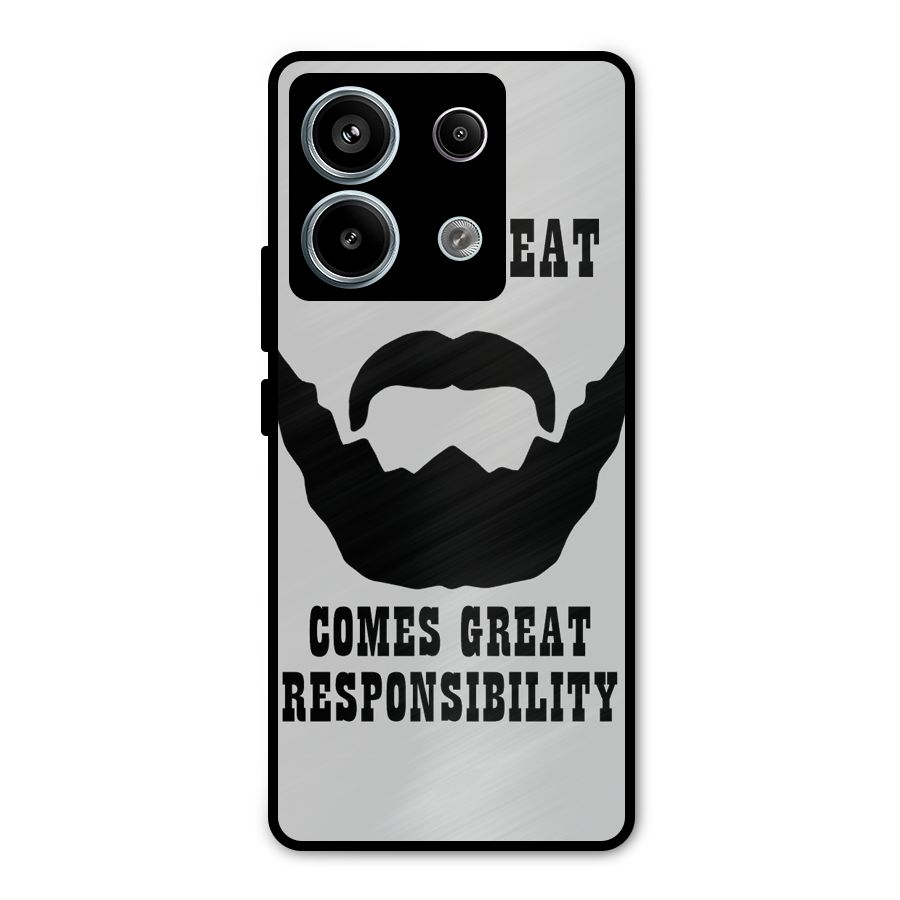 Great Beard Great Responsibility Metal Back Case for Redmi Note 13 Pro 5G