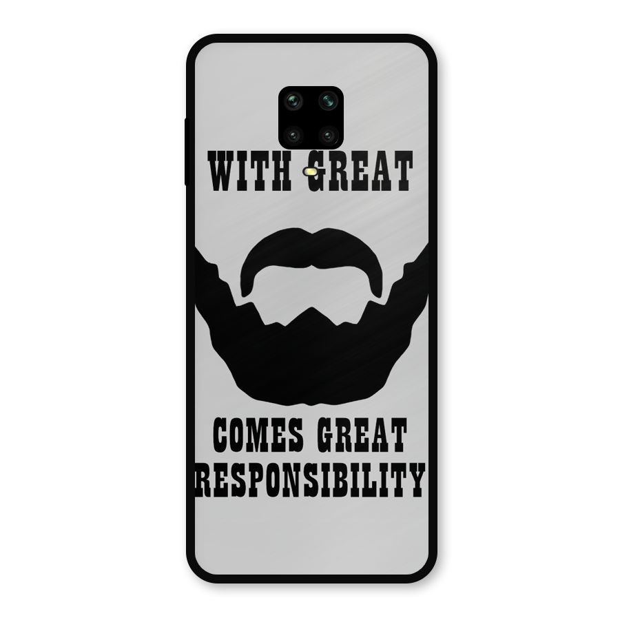 Great Beard Great Responsibility Metal Back Case for Redmi Note 9 Pro Max