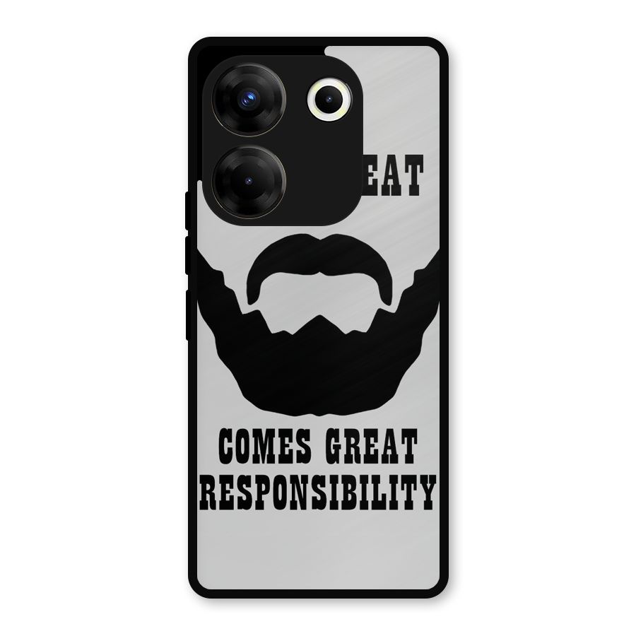 Great Beard Great Responsibility Metal Back Case for Tecno Camon 20