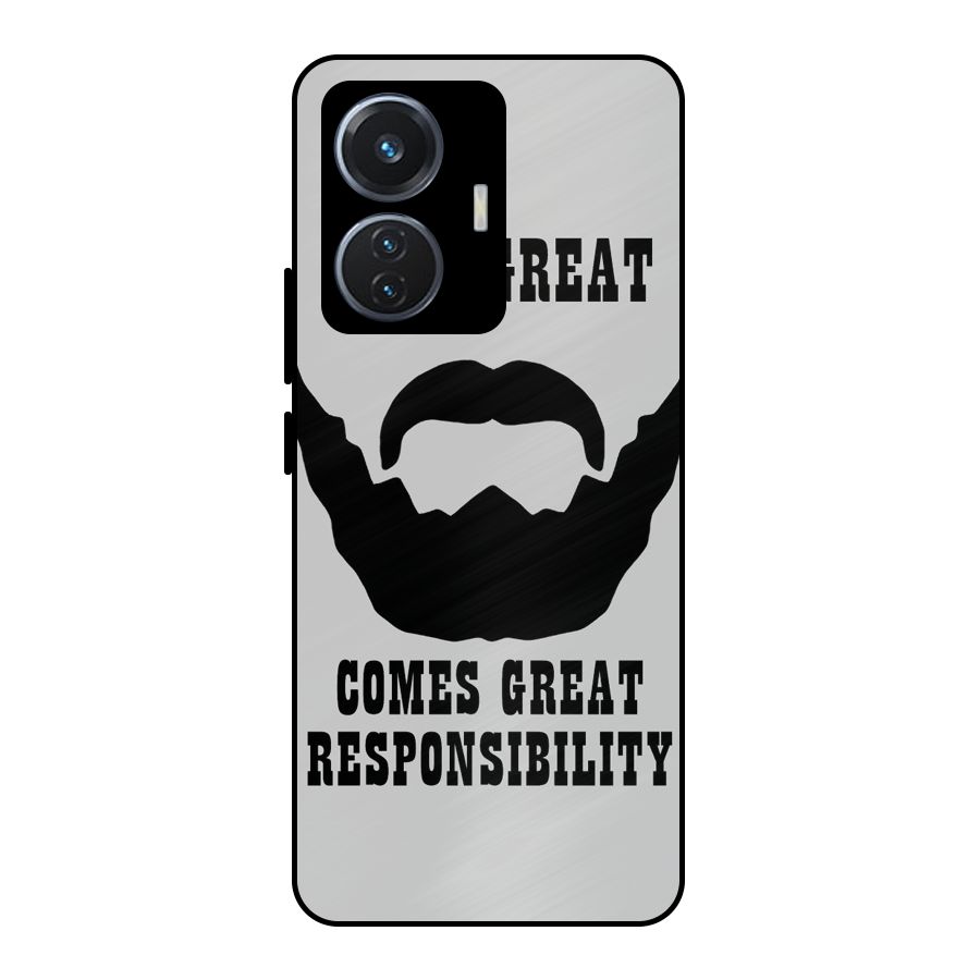 Great Beard Great Responsibility Metal Back Case for Vivo T1 44W
