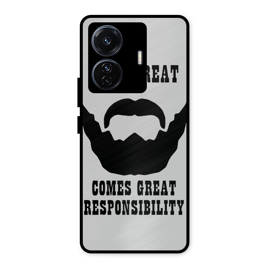 Great Beard Great Responsibility Metal Back Case for Vivo T1 Pro