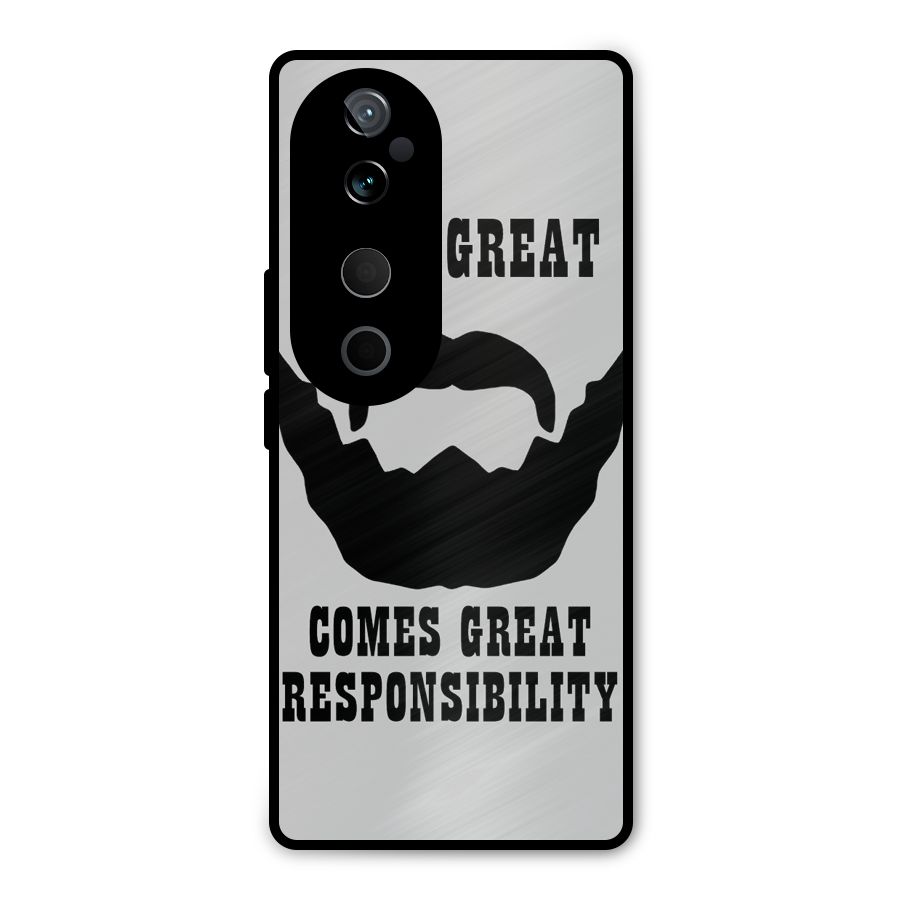 Great Beard Great Responsibility Metal Back Case for Vivo T3 Ultra