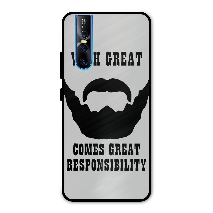 Great Beard Great Responsibility Metal Back Case for Vivo V15 Pro