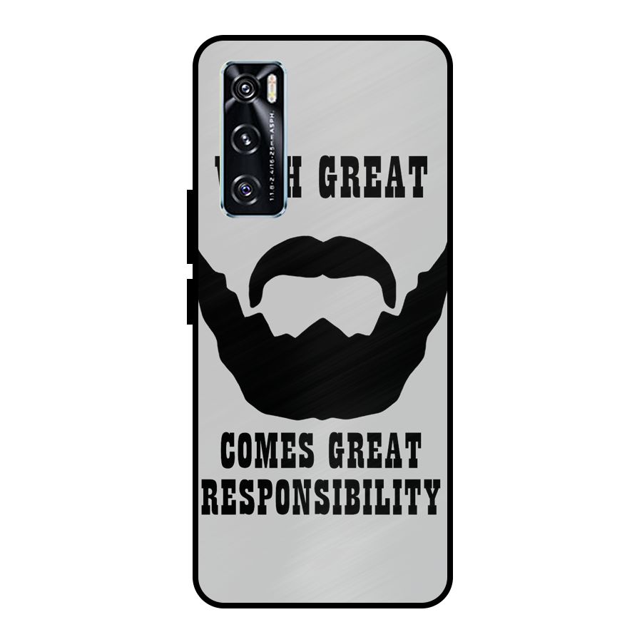Great Beard Great Responsibility Metal Back Case for Vivo V20 SE