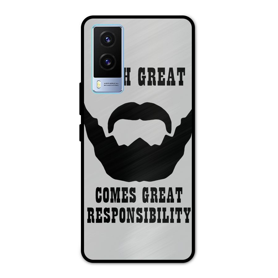 Great Beard Great Responsibility Metal Back Case for Vivo V21e 5G