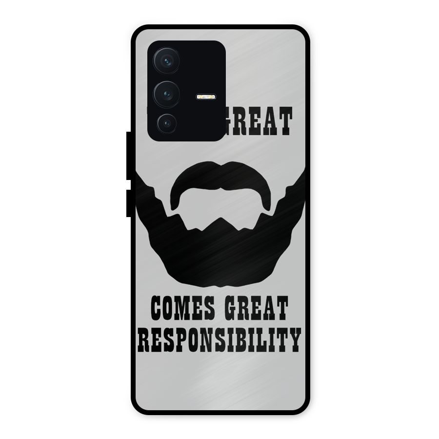 Great Beard Great Responsibility Metal Back Case for Vivo V23 5G