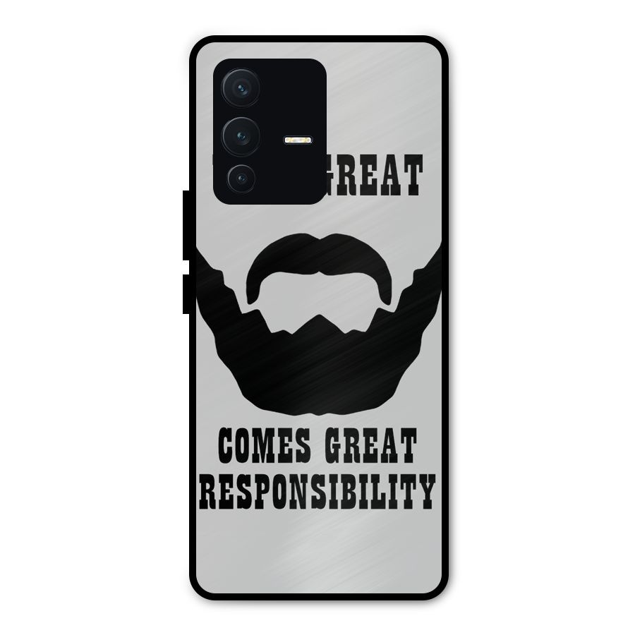Great Beard Great Responsibility Metal Back Case for Vivo V23 Pro