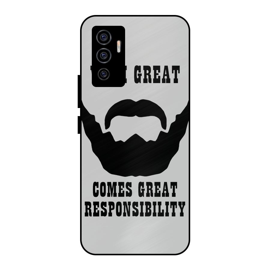 Great Beard Great Responsibility Metal Back Case for Vivo V23e