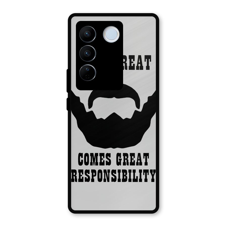 Great Beard Great Responsibility Metal Back Case for Vivo V27
