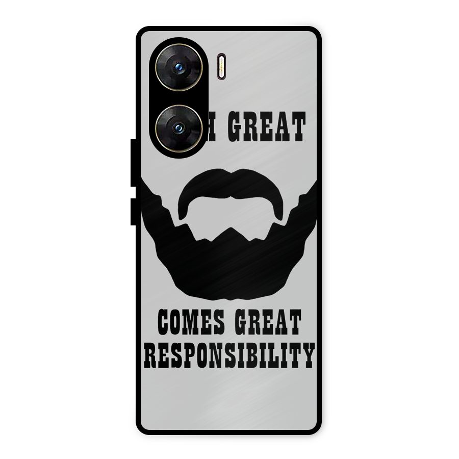 Great Beard Great Responsibility Metal Back Case for Vivo V29e