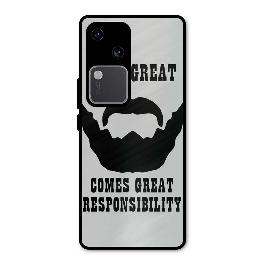 Great Beard Great Responsibility Metal Back Case for Vivo V30 Pro
