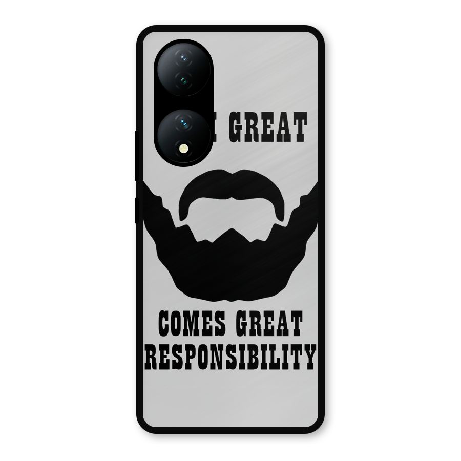 Great Beard Great Responsibility Metal Back Case for Vivo Y100a