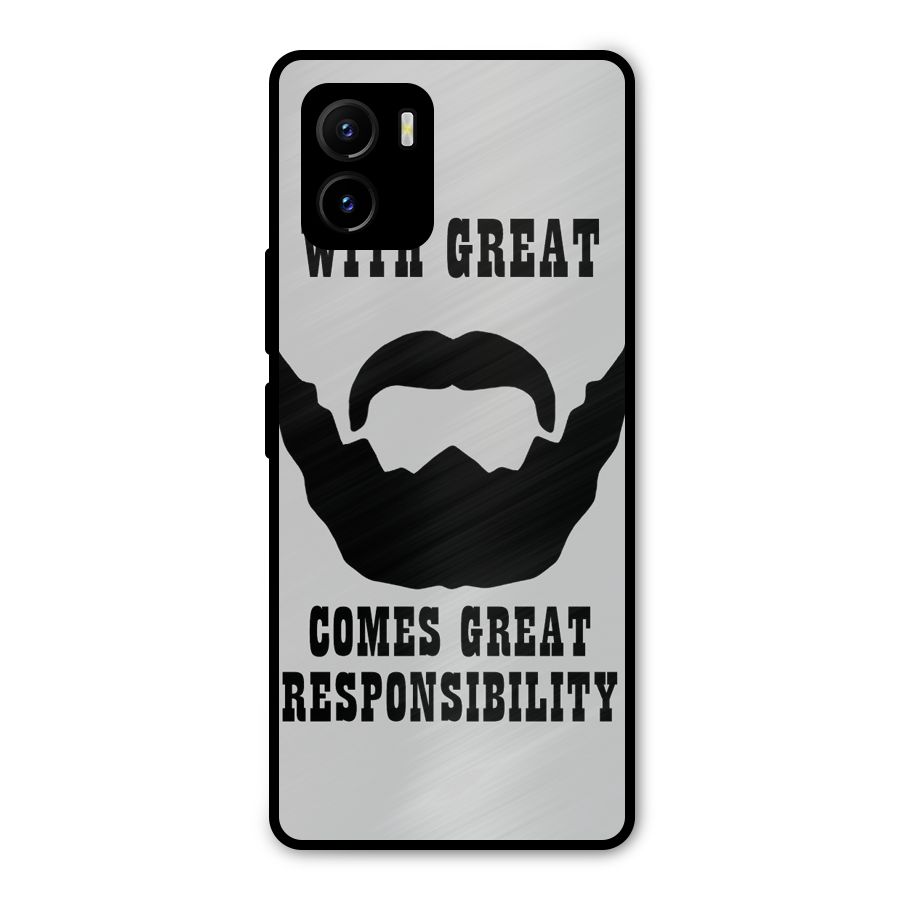 Great Beard Great Responsibility Metal Back Case for Vivo Y15s