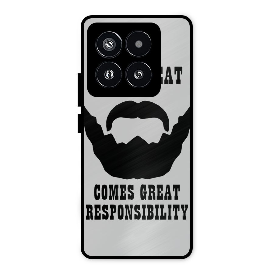 Great Beard Great Responsibility Metal Back Case for Xiaomi 14 Pro