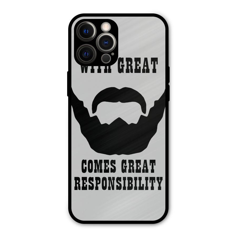 Great Beard Great Responsibility Metal Back Case for iPhone 12 Pro Max