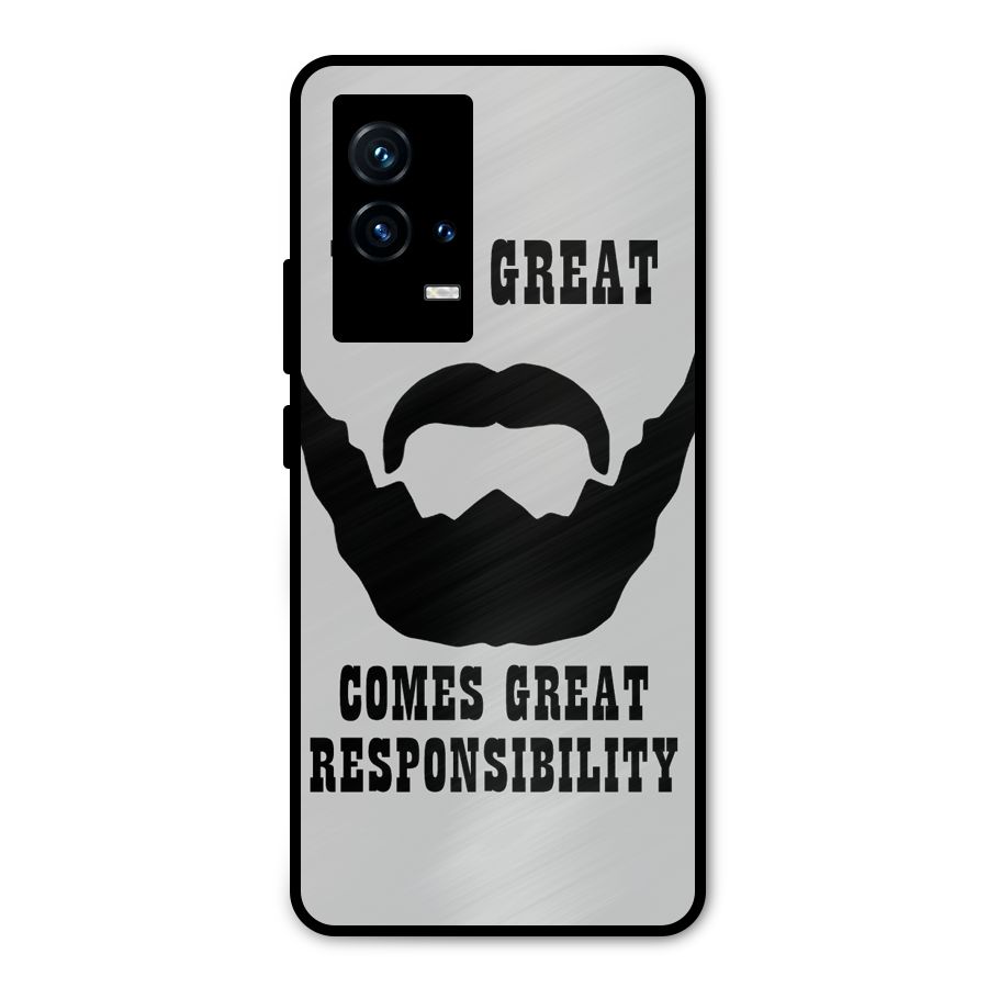 Great Beard Great Responsibility Metal Back Case for iQOO 9 5G