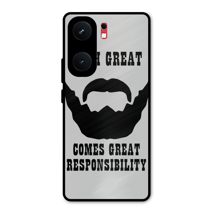 Great Beard Great Responsibility Metal Back Case for iQOO Neo 9 Pro