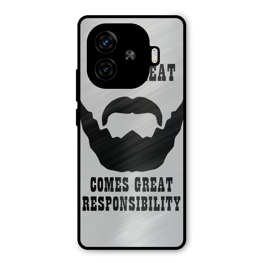 Great Beard Great Responsibility Metal Back Case for iQOO Z9 Turbo