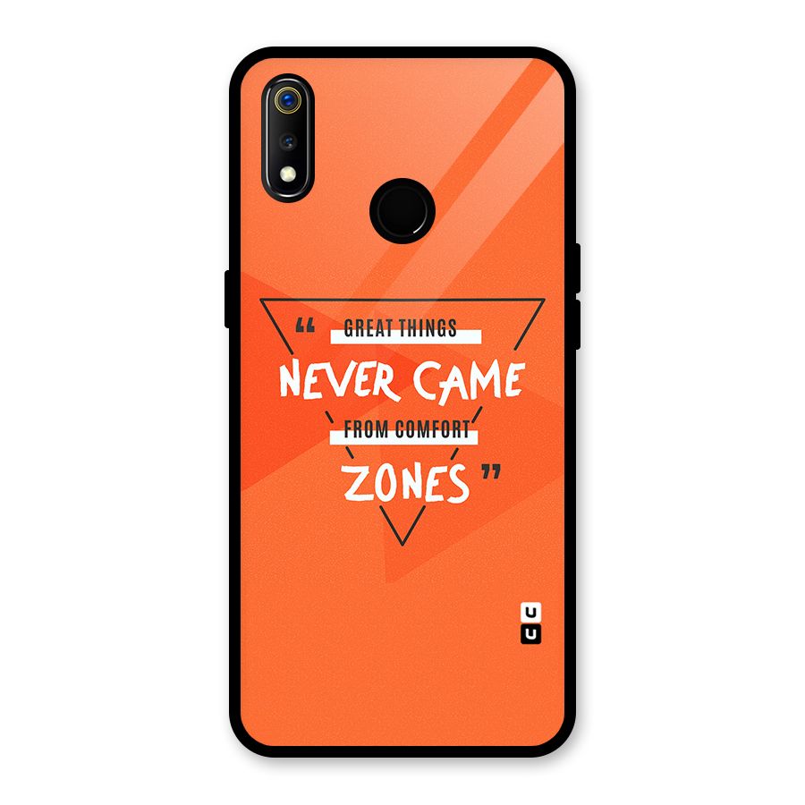 Great Things Comfort Zones Glass Back Case for Realme 3i