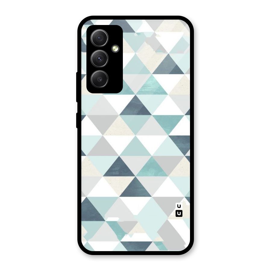 Green And Grey Pattern Glass Back Case for Galaxy A34