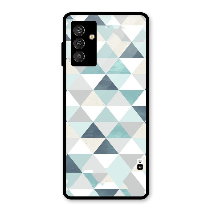 Green And Grey Pattern Glass Back Case for Galaxy M13