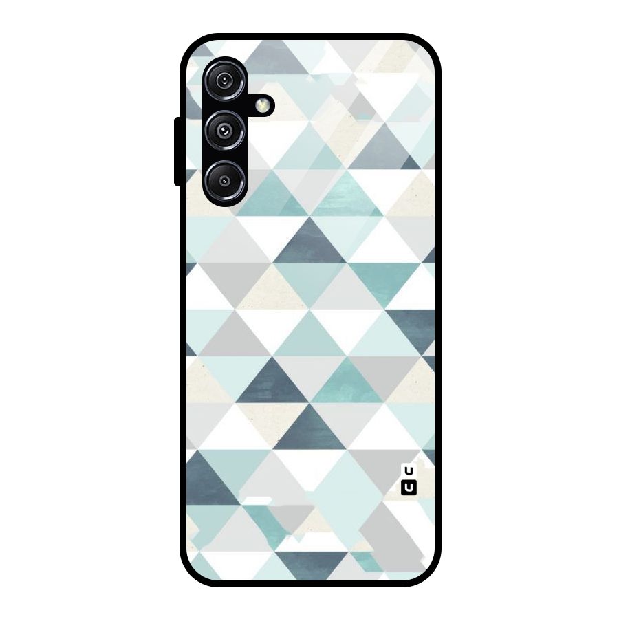 Green And Grey Pattern Glass Back Case for Galaxy M34 5G