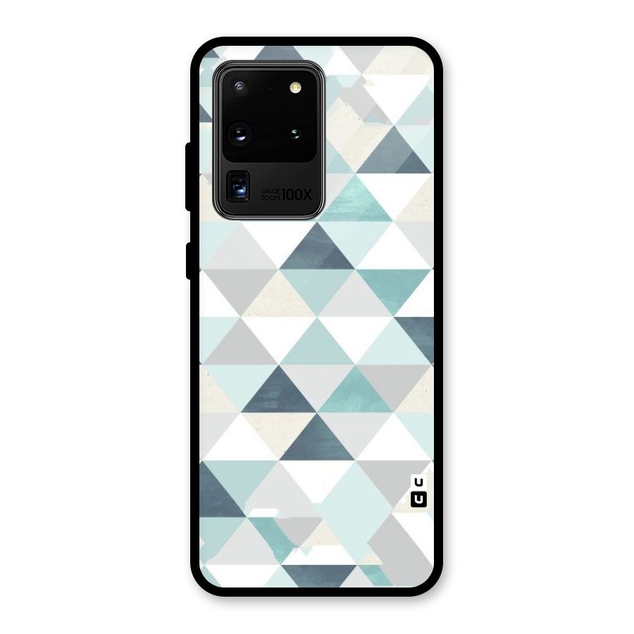Green And Grey Pattern Glass Back Case for Galaxy S20 Ultra
