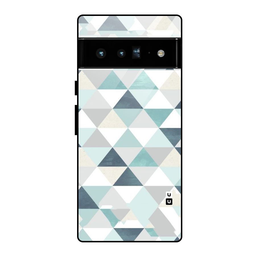 Green And Grey Pattern Glass Back Case for Google Pixel 6 Pro