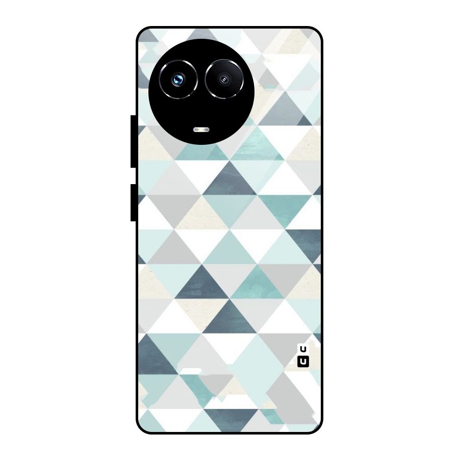 Green And Grey Pattern Glass Back Case for Realme Narzo 60X