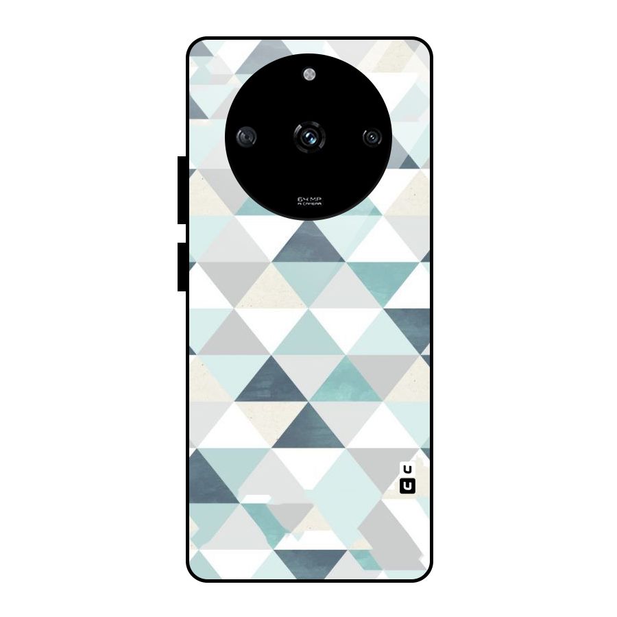 Green And Grey Pattern Glass Back Case for Realme Narzo 60 5G