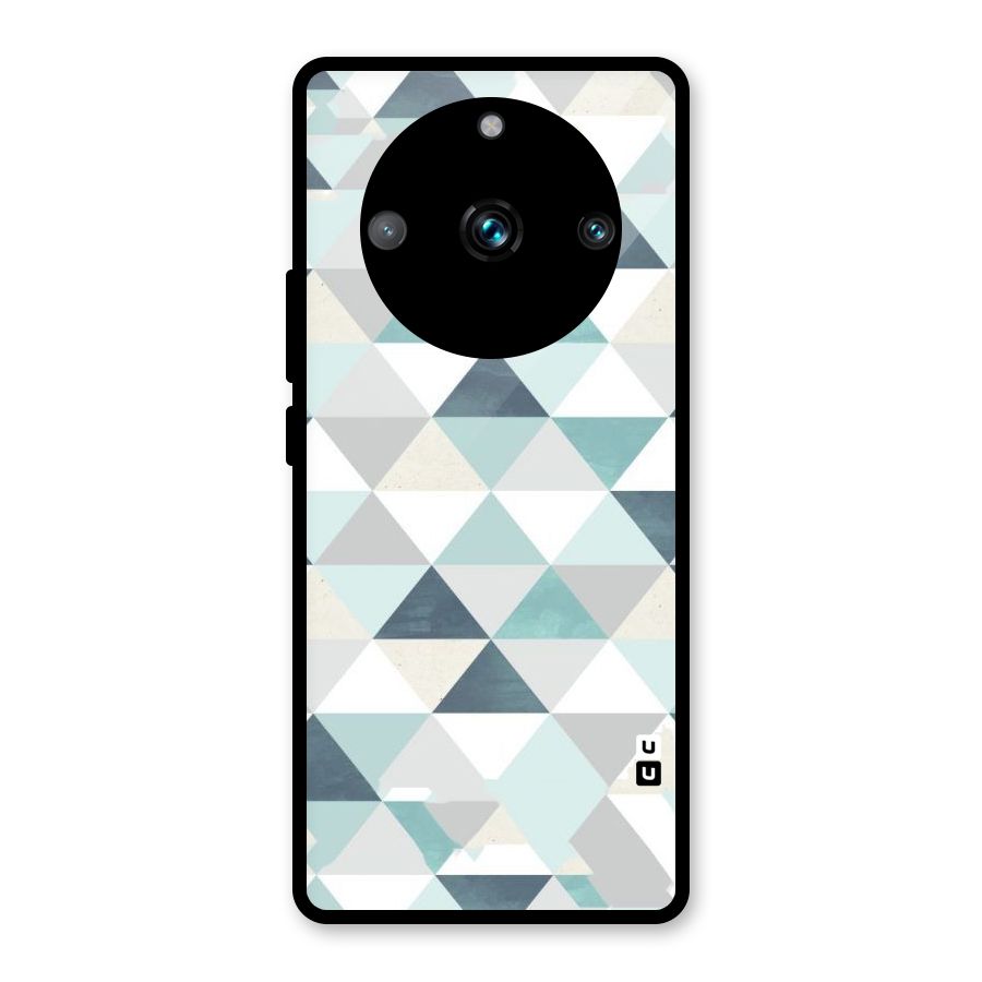 Green And Grey Pattern Glass Back Case for Realme Narzo 60 Pro