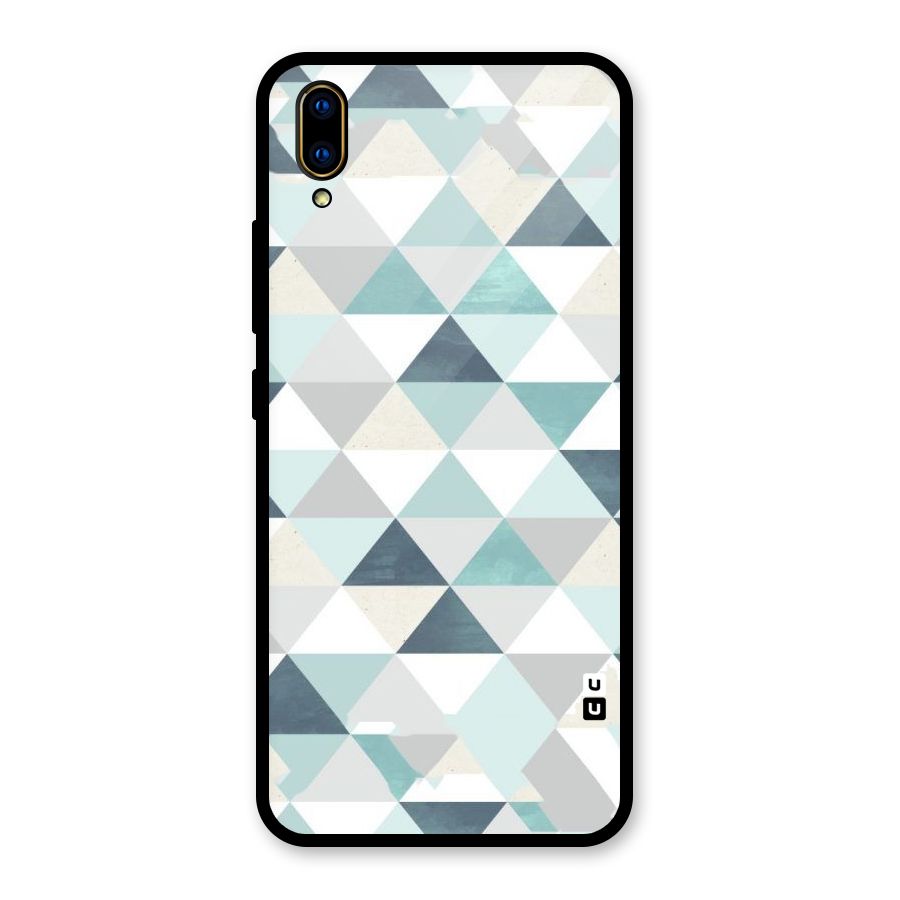 Green And Grey Pattern Glass Back Case for Vivo V11 Pro