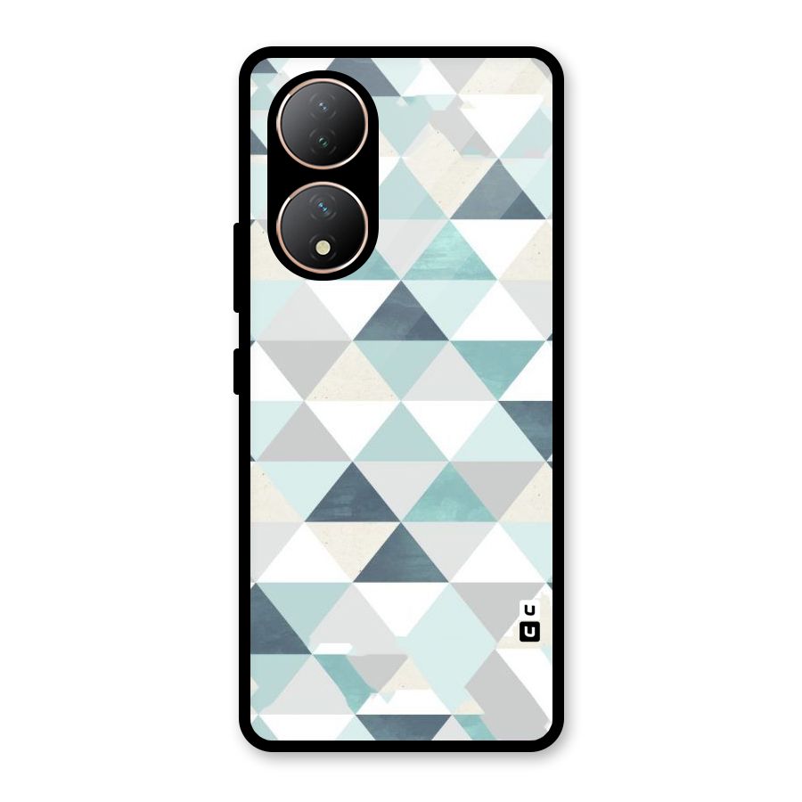 Green And Grey Pattern Glass Back Case for Vivo Y100A