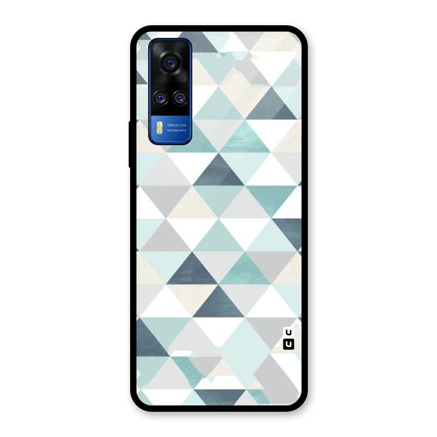Green And Grey Pattern Glass Back Case for Vivo Y31