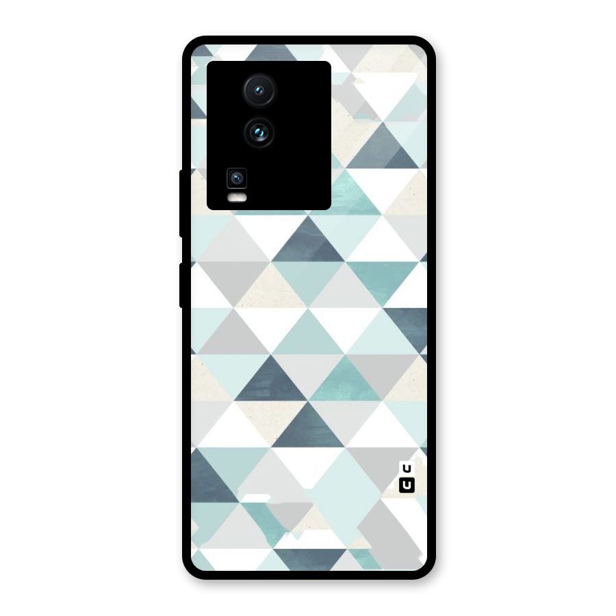 Green And Grey Pattern Glass Back Case for Vivo iQOO Neo 7