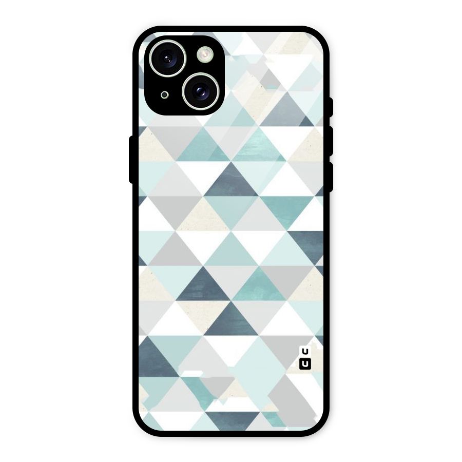 Green And Grey Pattern Glass Back Case for iPhone 15 Plus