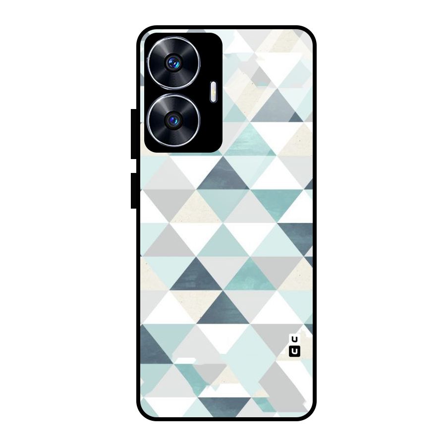 Green And Grey Pattern Glass Back Case for realme C55