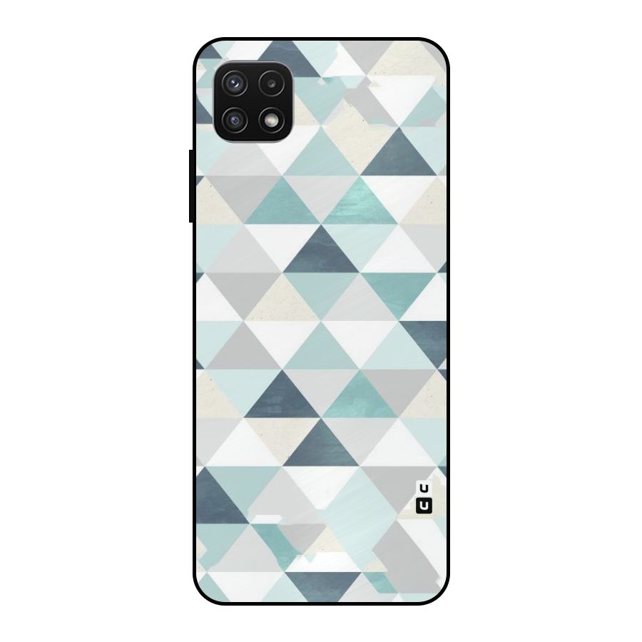 Green And Grey Pattern Metal Back Case for Galaxy A22 5G