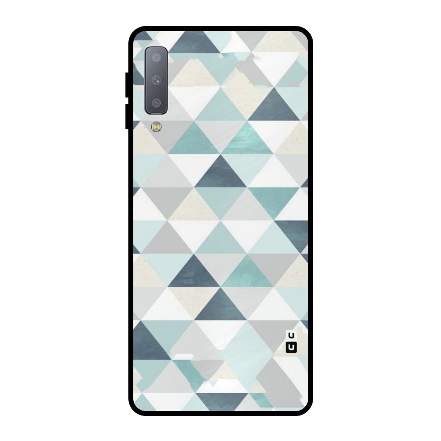 Green And Grey Pattern Metal Back Case for Galaxy A7 (2018)