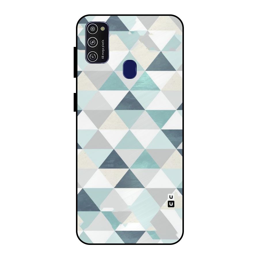 Green And Grey Pattern Metal Back Case for Galaxy M21