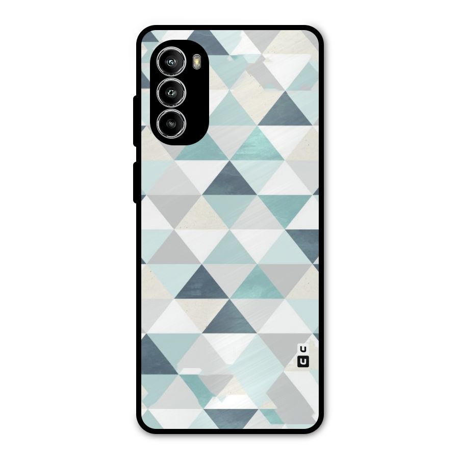 Green And Grey Pattern Metal Back Case for Moto G52