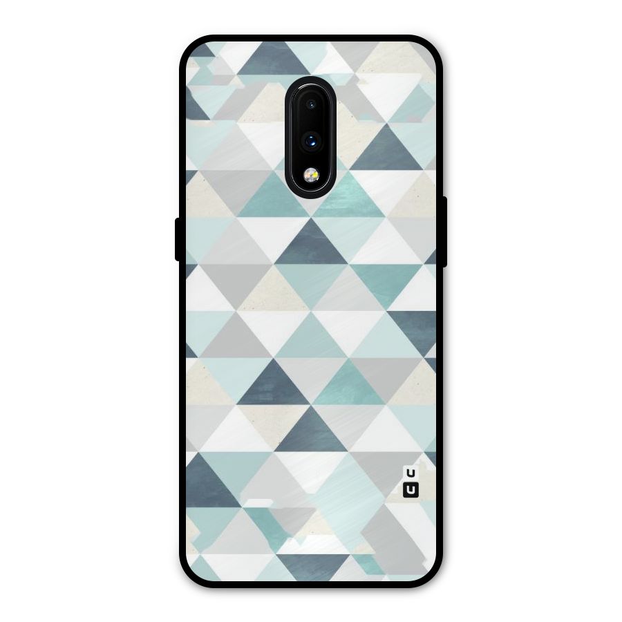Green And Grey Pattern Metal Back Case for OnePlus 7