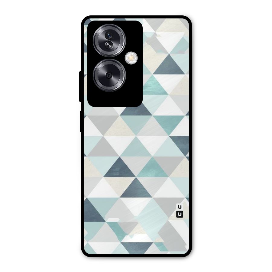 Green And Grey Pattern Metal Back Case for Oppo A79 5G